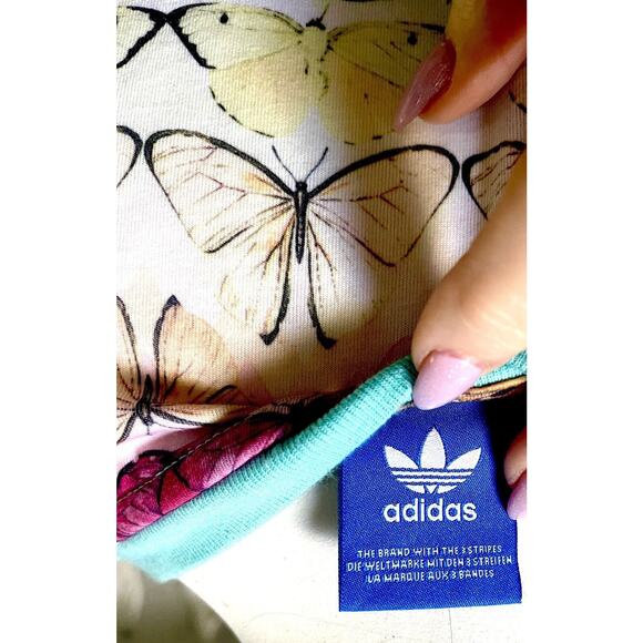 Adidas BUTTERFLY BLUE PINK firebird track Soccer Top Crew Neck Borbo Med Jogger - Picture 6 of 7